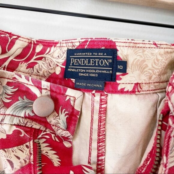 Pendleton Red & Cream Oriental Floral Skirt - Picture 4 of 8